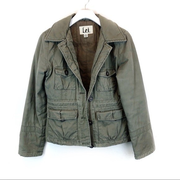 lei Jackets & Blazers - L.E.I. Military Jacket Army Green Coat Sz S